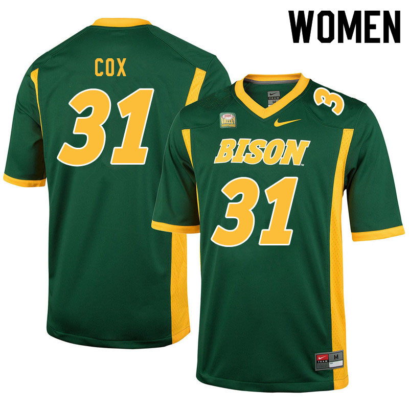 Women #31 Jasir Cox North Dakota State Bison College Football Jerseys Sale-Green